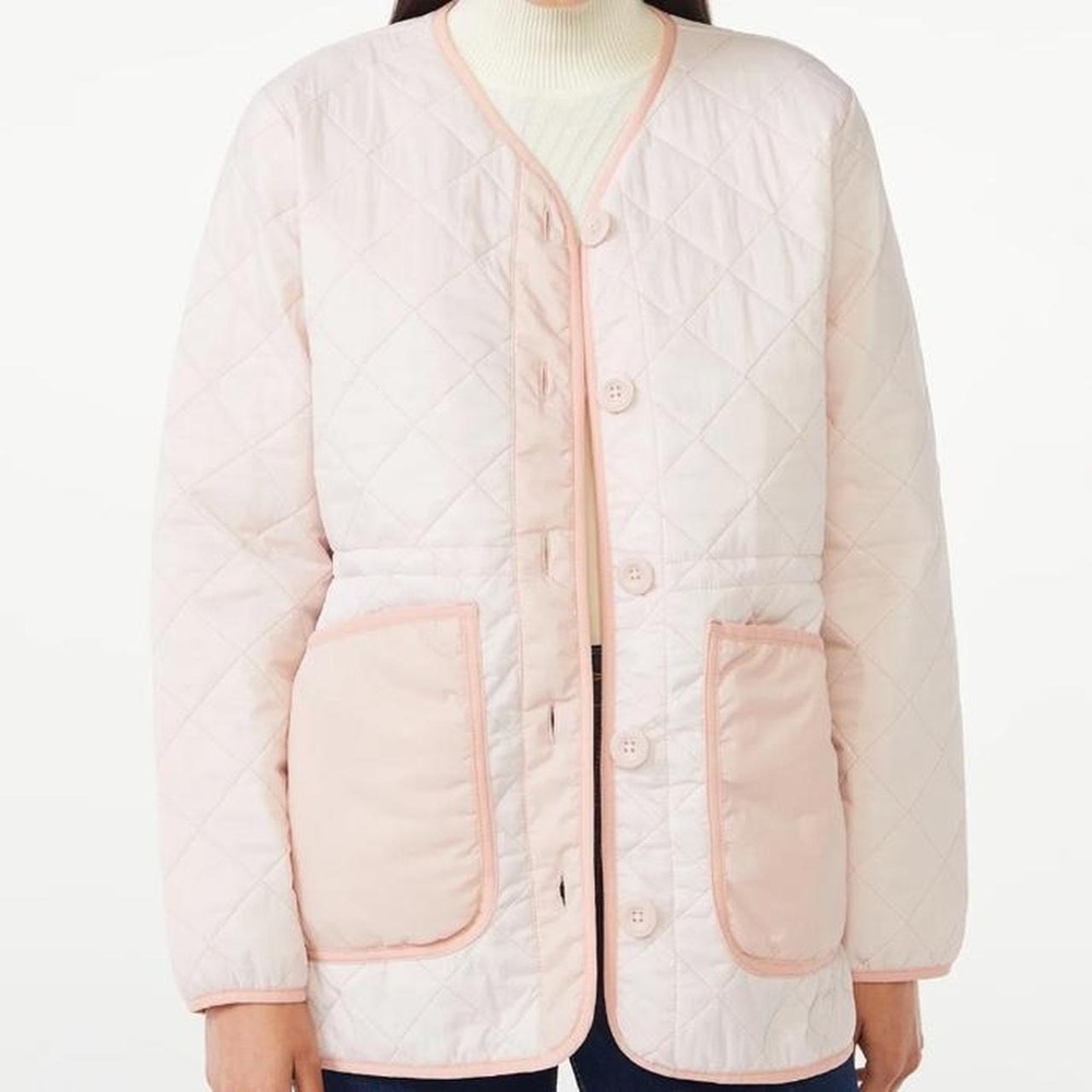 Free Assembly Women's‎ Quilted Cinched Waist Liner Jacket Size XL